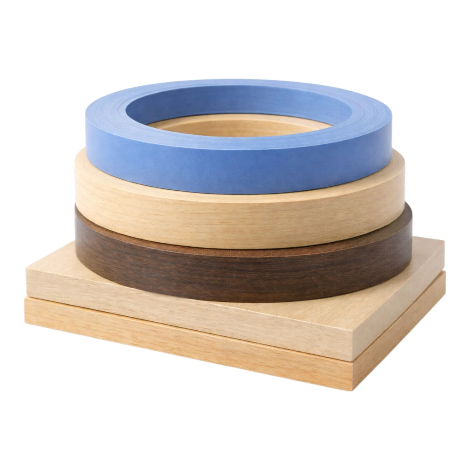 Edge Banding Tape Rolls On Display Block For Color Matching
