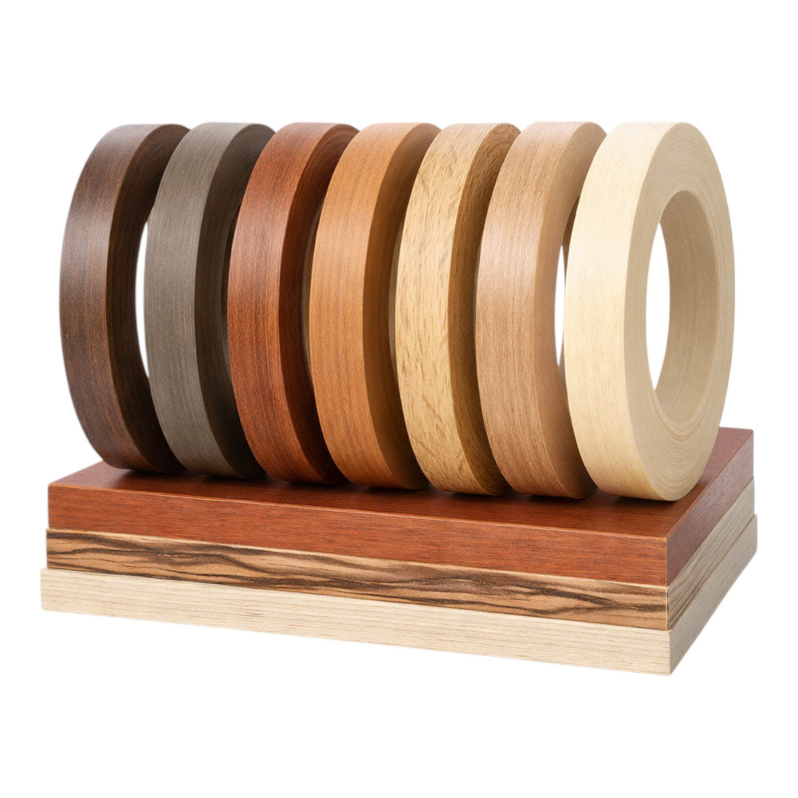 Laminate Edge Banding Coils On Sample Base For Color Matching