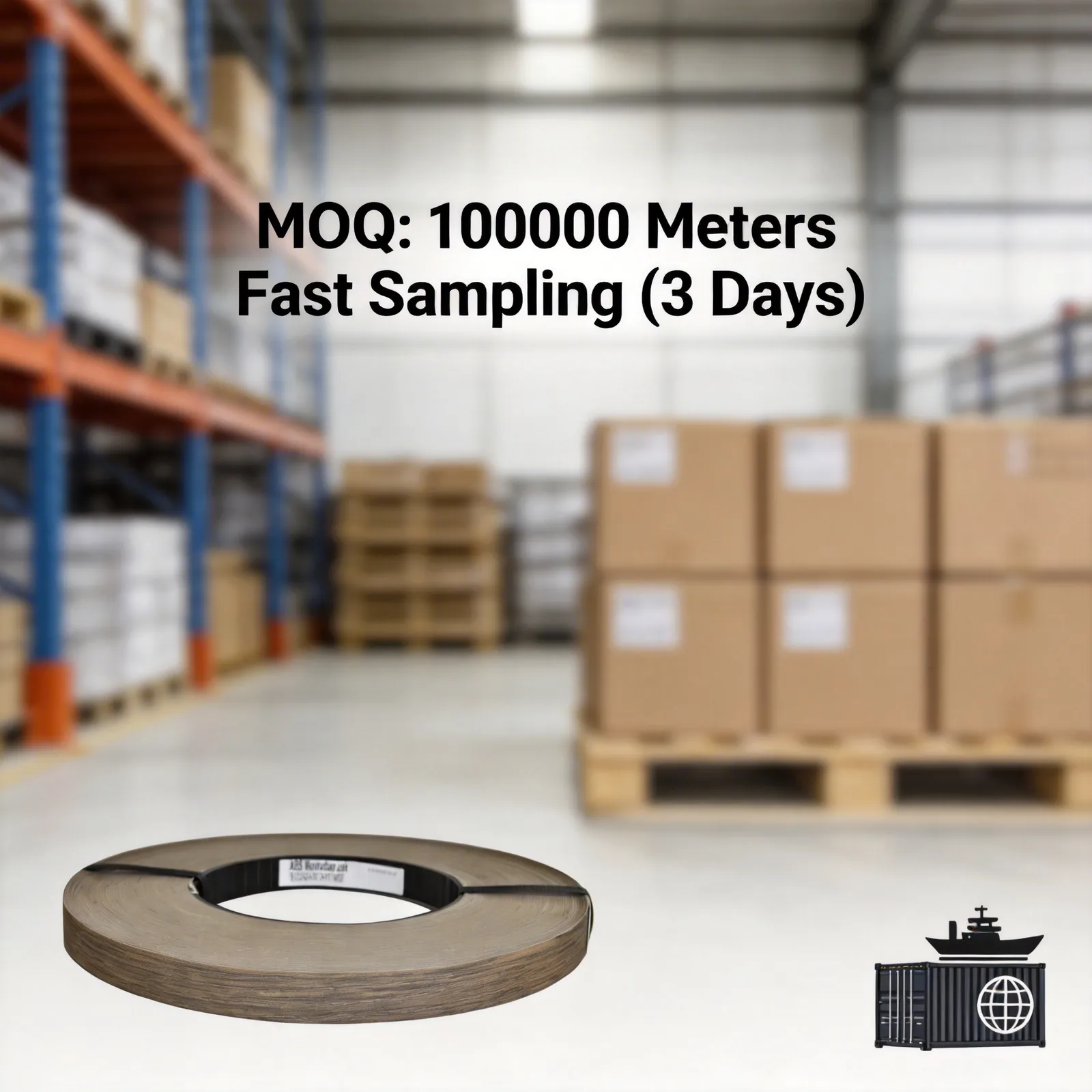 Abs edge strips bulk supply with MOQ 100000m for cabinet manufacturers and furniture factories