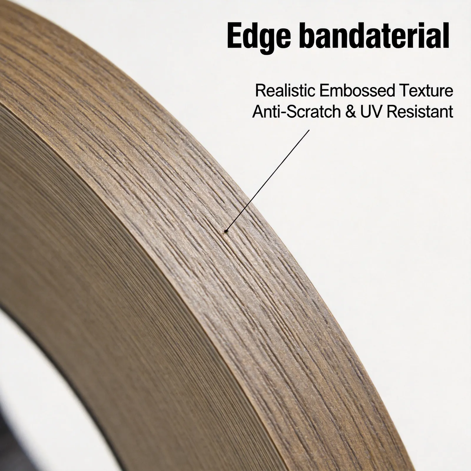 Abs edge strips textured finish detail for premium cabinets, durable surface and clean edge look