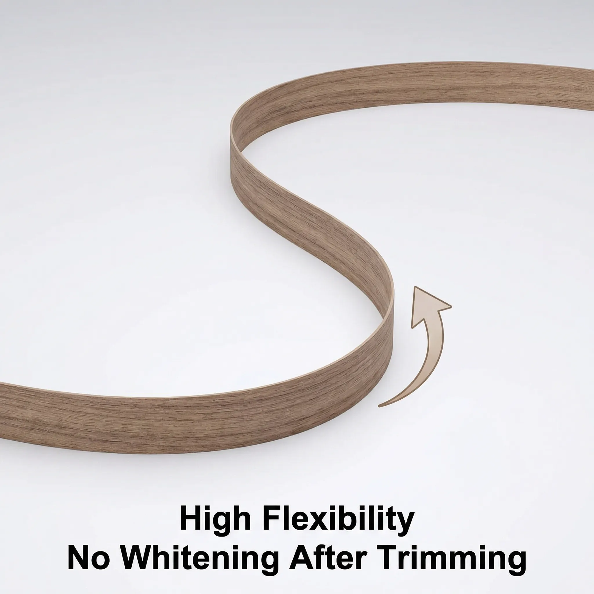 PVC edge banding color match with high flexibility, clean trimming with no whitening for smooth furniture edges