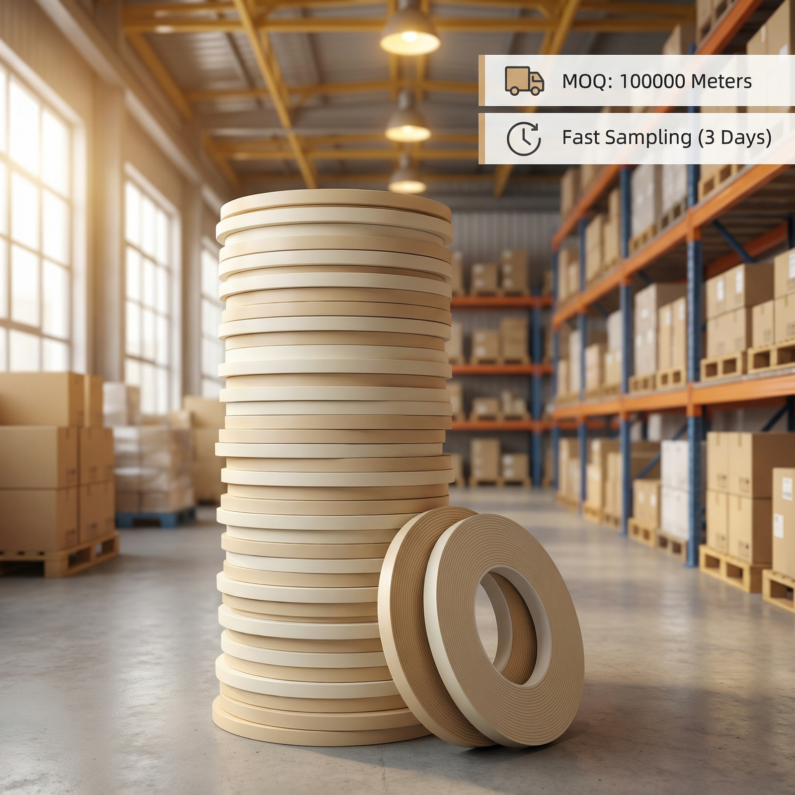 Custom Abs Edge Banding Roll For Furniture Panels And Cabinet Edge Finishing