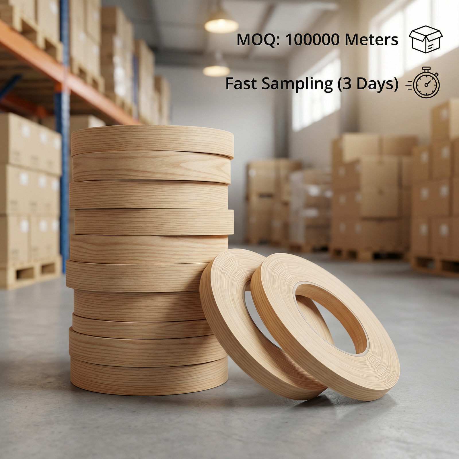 Custom color PVC edge banding roll for furniture panel edging