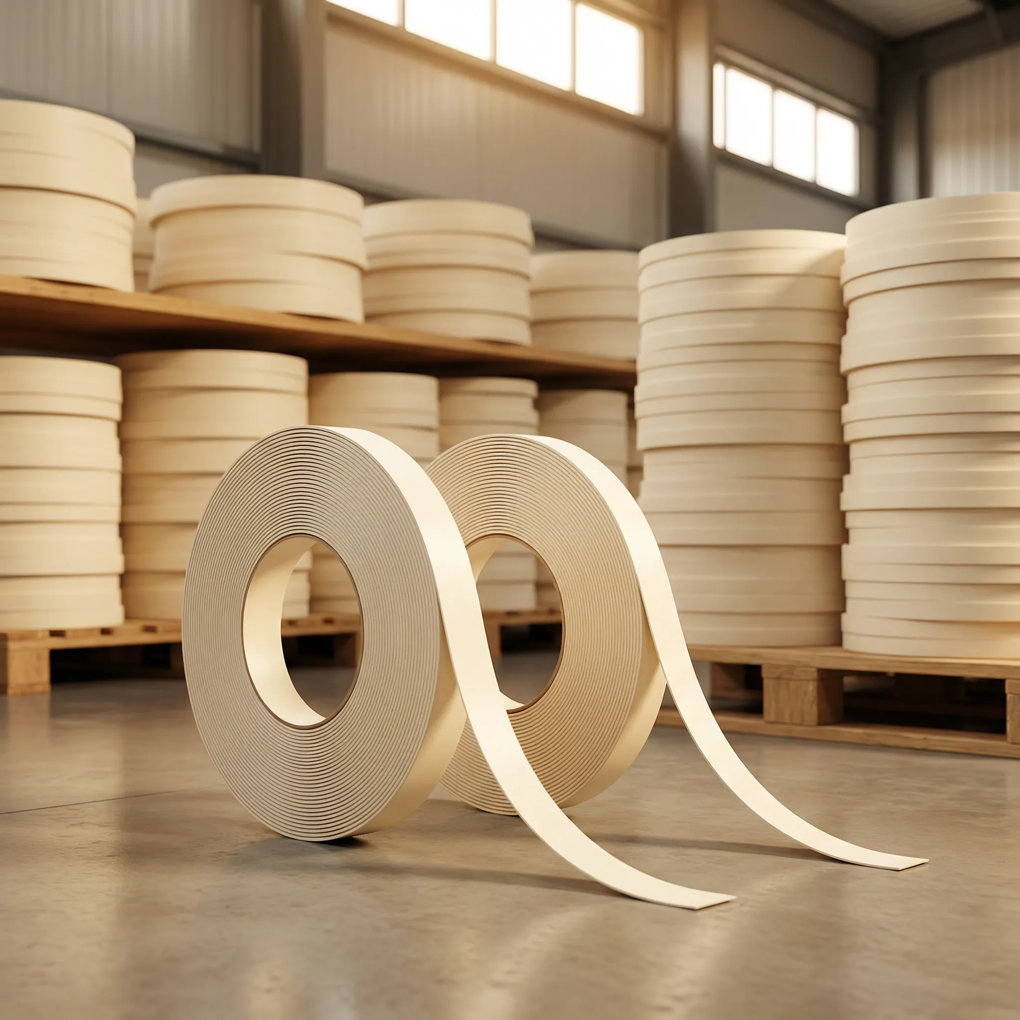 Custom edge banding bulk order porcelain white roll display