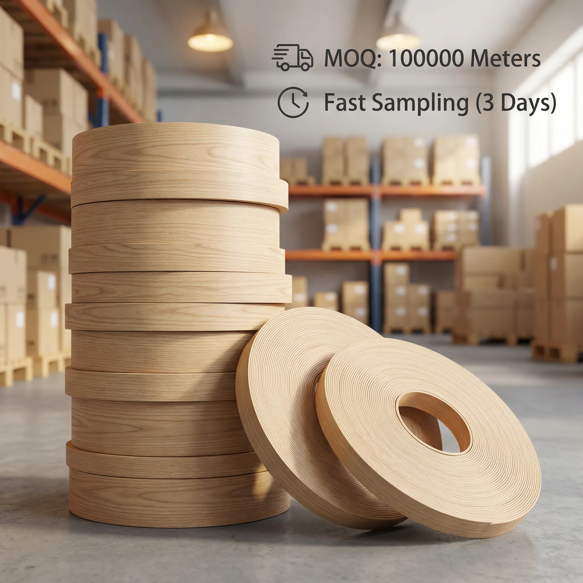 Custom Pvc Edge Banding Wood Grain Roll For Furniture Edge Finishing