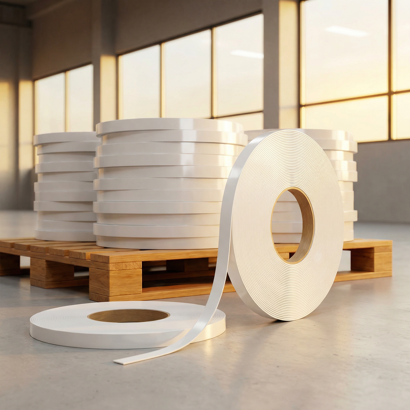 Edge banding supplier for manufacturers glacier white roll display