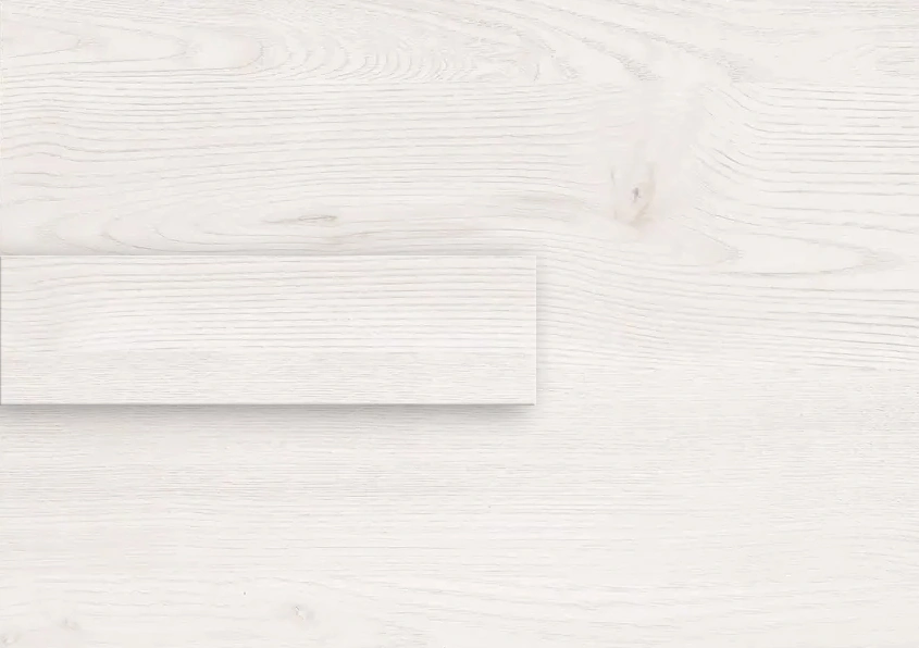EGGER H1225 white woodgrain board with matched edge banding strip for custom furniture manufacturing