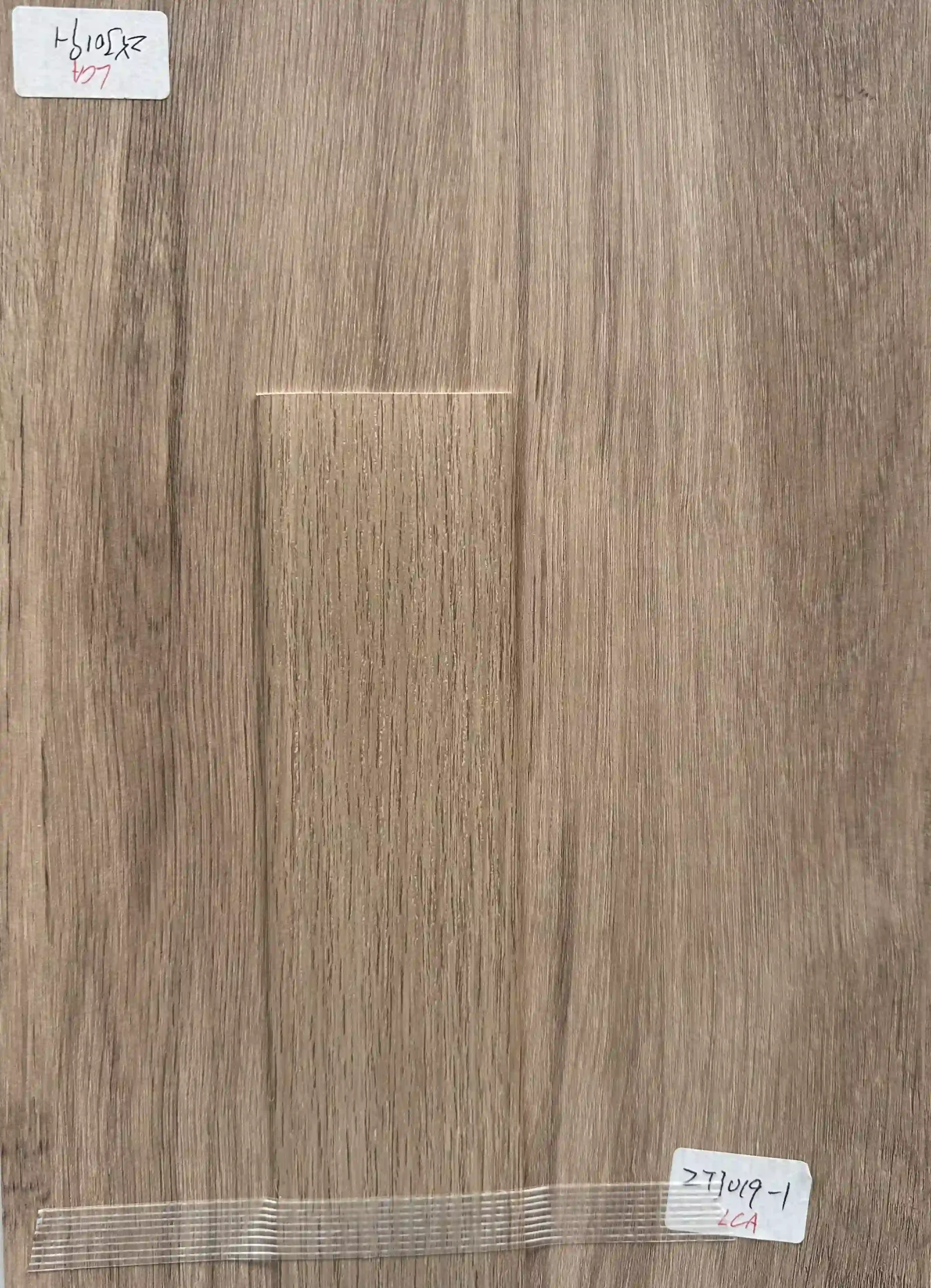 Natural brown oak board sample with matching edge banding strip for cabinet and interior panel projects ZJV49 1 LCA