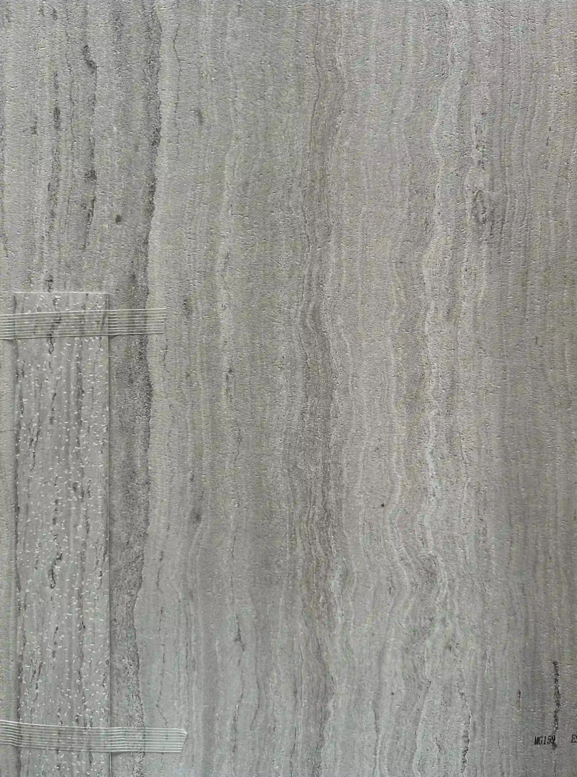 Cool grey stone wood texture board sample with matching edge banding strip for custom board and cabinet projects MG159