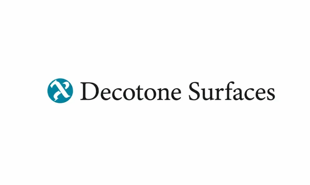 Decotone Surfaces reference brand logo for decorative surface and edge banding matching support