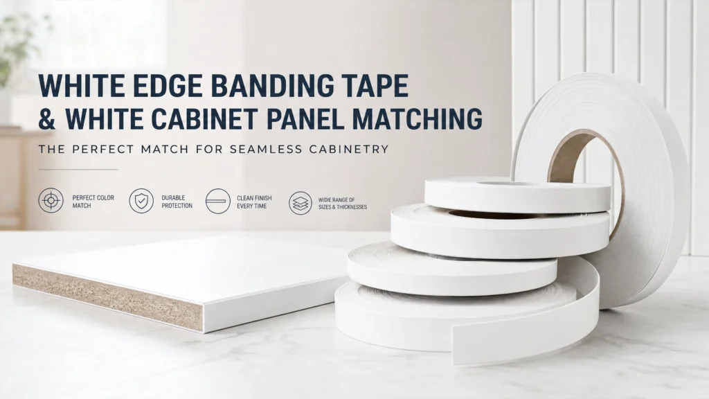 Featured image for white edge banding tape and white cabinet panel matching